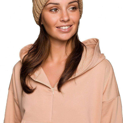 Braided Plait Beanie with Stylish Ribbed Trim