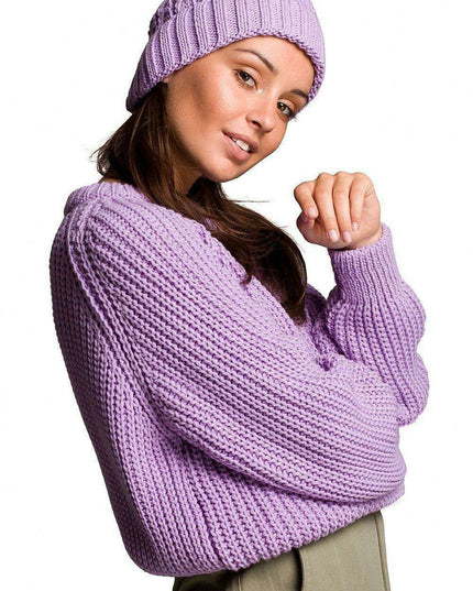 Braided Plait Beanie with Stylish Ribbed Trim