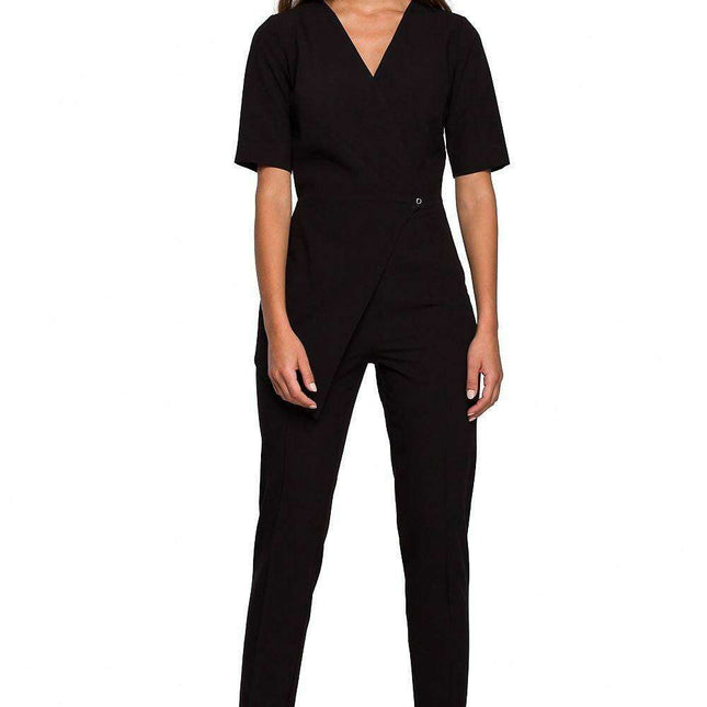 Asymmetrical Elegance Bodysuit with Envelope Neckline