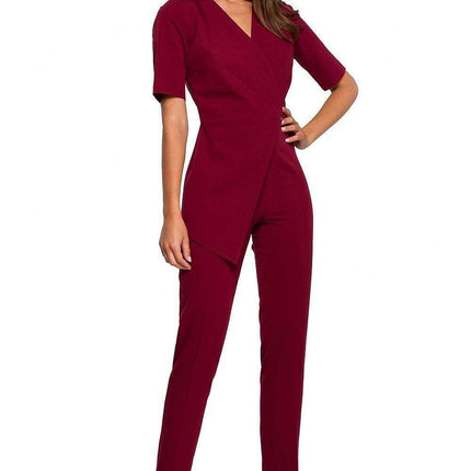 Asymmetrical Elegance Bodysuit with Envelope Neckline