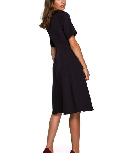 Sophisticated Trapeze Hem Midi Dress