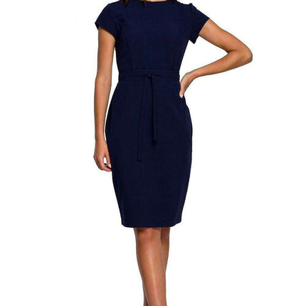 Elegant Bodycon Dress with Trendy Double Belt for Effortless Style