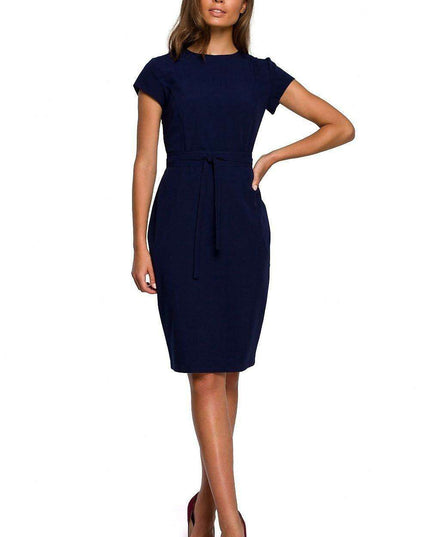 Elegant Bodycon Dress with Trendy Double Belt for Effortless Style