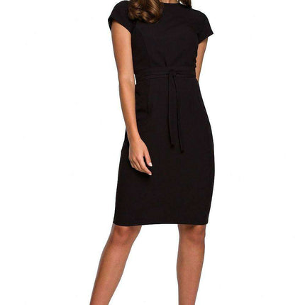 Elegant Bodycon Dress with Trendy Double Belt for Effortless Style