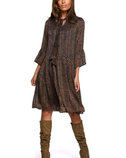 Charming Polka Dot Chiffon Day Dress