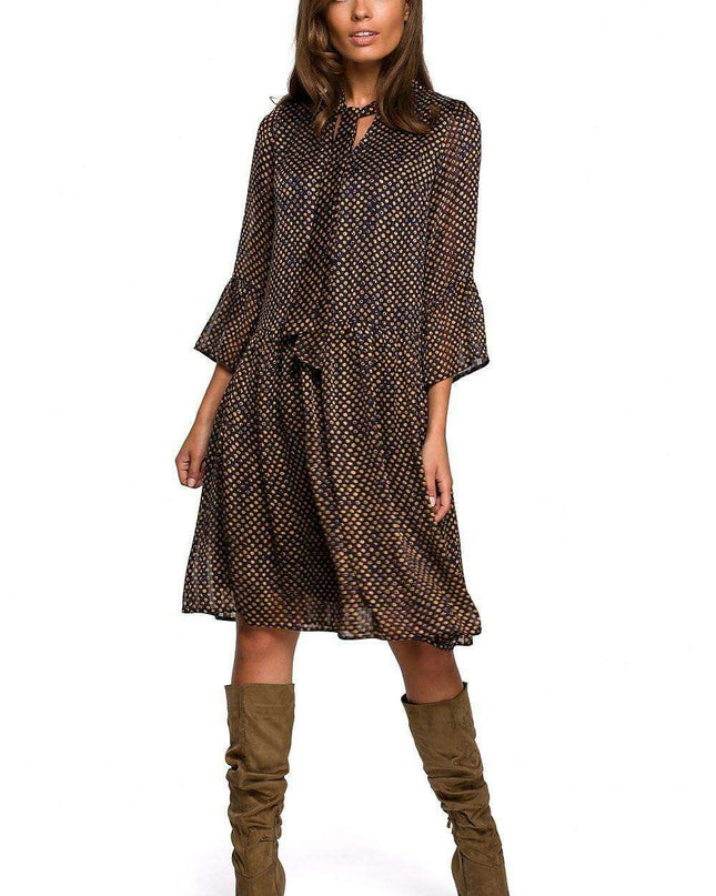 Charming Polka Dot Chiffon Day Dress