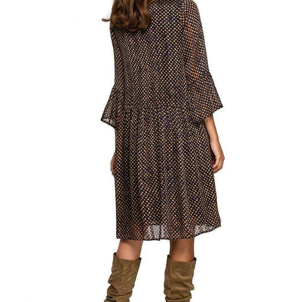 Charming Polka Dot Chiffon Day Dress