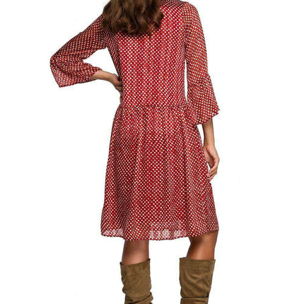 Charming Polka Dot Chiffon Day Dress