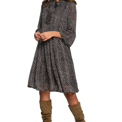 Charming Polka Dot Chiffon Day Dress
