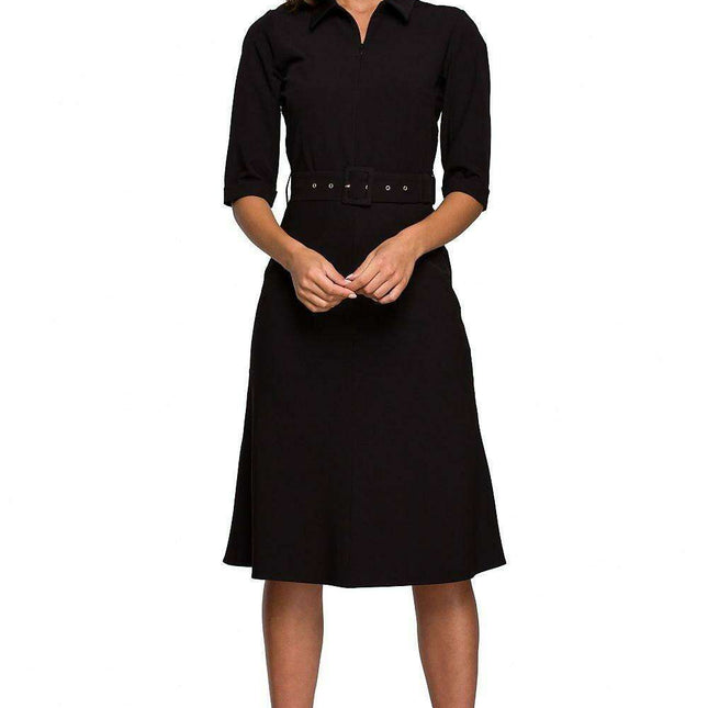 Chic Daytime Elegance: Belted Dress by Stylove