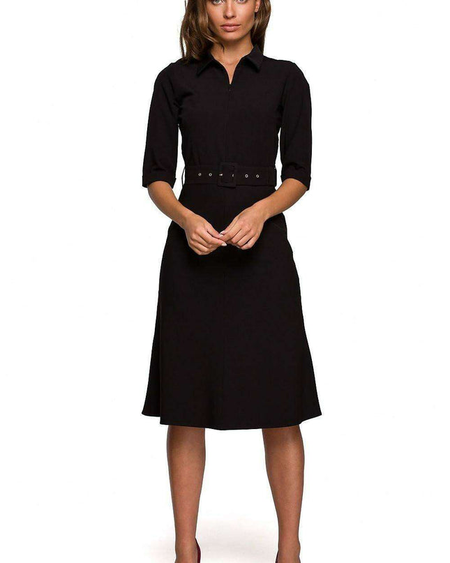 Chic Daytime Elegance: Belted Dress by Stylove