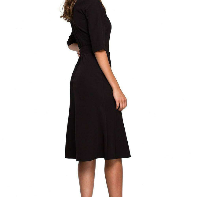Chic Daytime Elegance: Belted Dress by Stylove