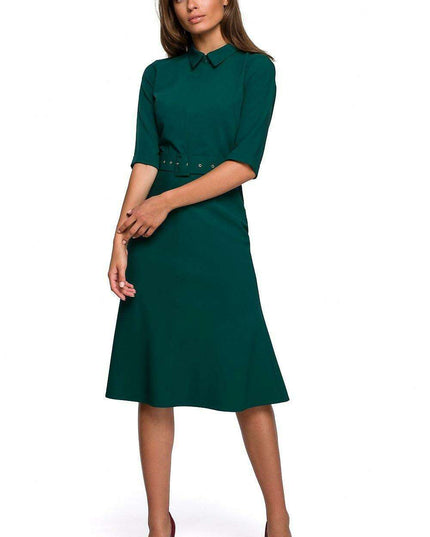 Chic Daytime Elegance: Belted Dress by Stylove