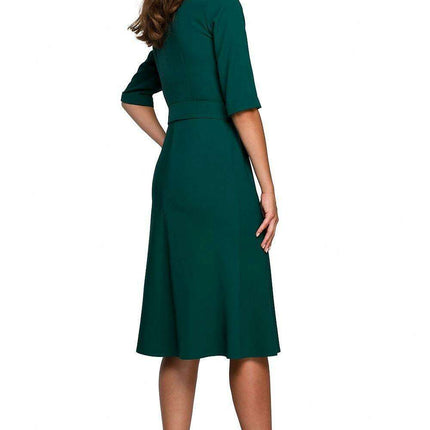 Chic Daytime Elegance: Belted Dress by Stylove