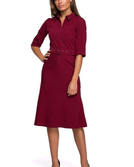 Chic Daytime Elegance: Belted Dress by Stylove
