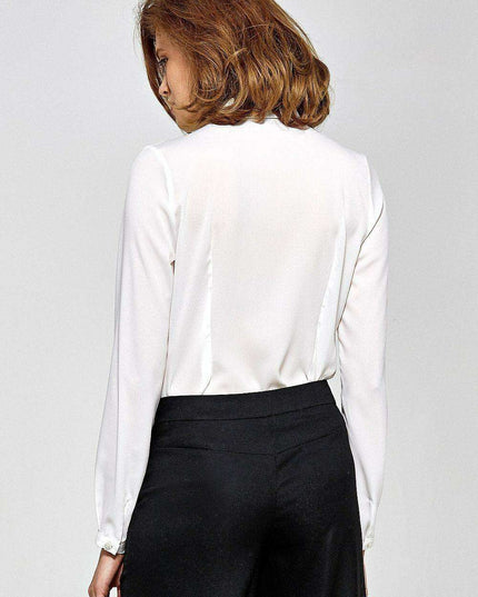 Elegant Ecru Long Sleeve Chic Blouse for Women by Nife