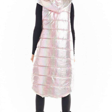 Holographic Longline Hooded Glow Vest