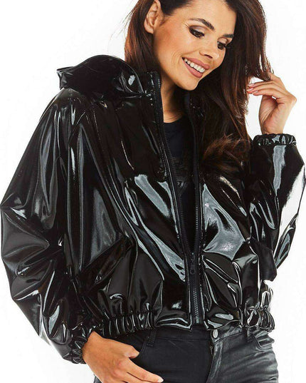 Stylish Waterproof Vinyl Hooded Jacket