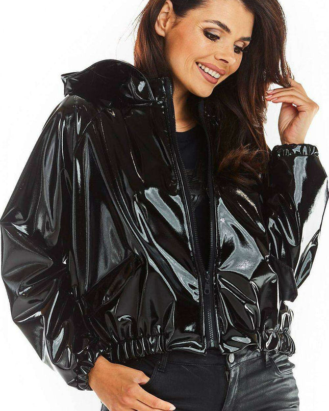 Stylish Waterproof Vinyl Hooded Jacket