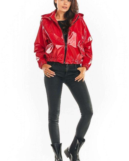 Stylish Waterproof Vinyl Hooded Jacket
