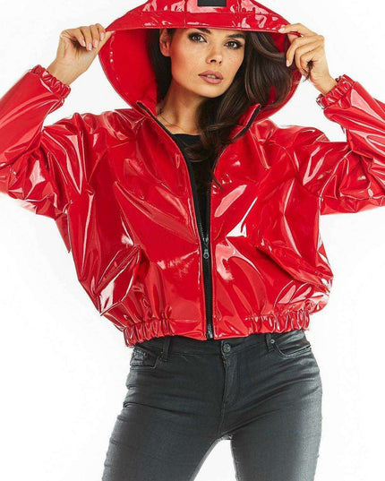 Stylish Waterproof Vinyl Hooded Jacket