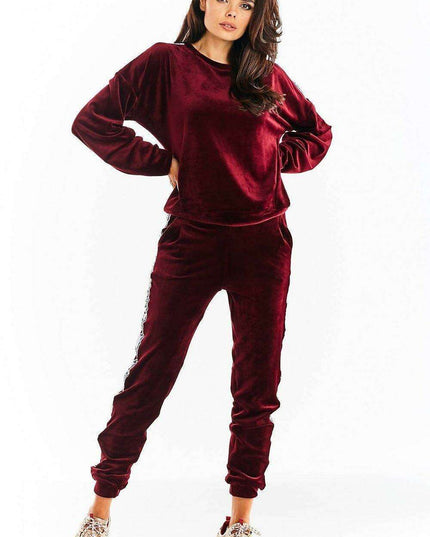 Chic Velvet Pleated Sweatshirt with Logo Detail