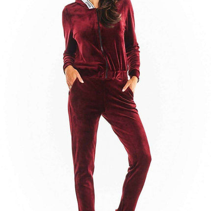 Luxurious Velour Hoodie with Trendy Logo Tape