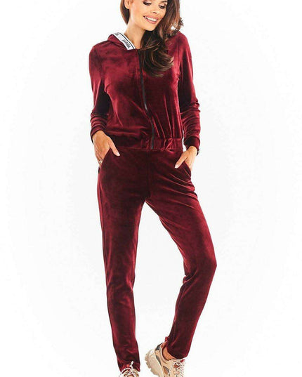 Luxurious Velour Hoodie with Trendy Logo Tape