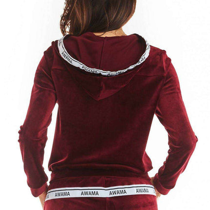 Luxurious Velour Hoodie with Trendy Logo Tape