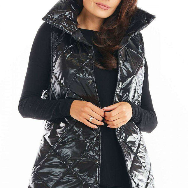 Stylish High Collar Quilted Sleeveless Vest for Women – Must-Have Autumn Layering in 4 Colors