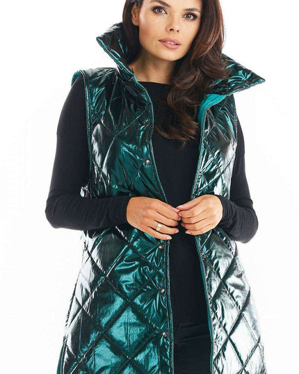 Stylish High Collar Quilted Sleeveless Vest for Women – Must-Have Autumn Layering in 4 Colors