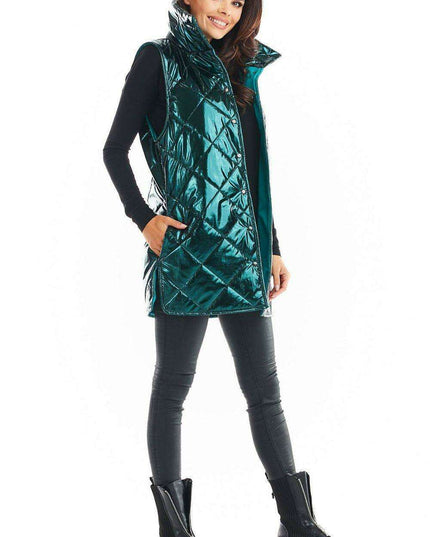 Stylish High Collar Quilted Sleeveless Vest for Women – Must-Have Autumn Layering in 4 Colors