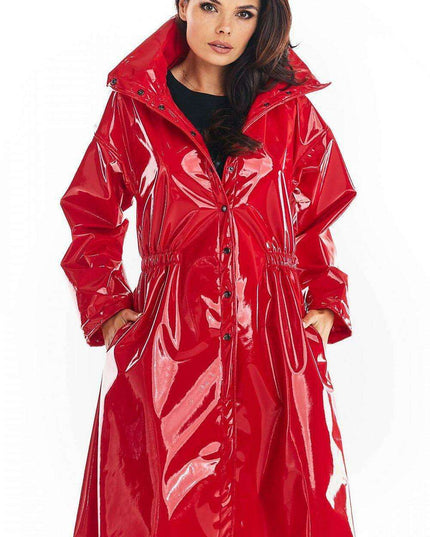 Stylish Knee-Length Adjustable Waist Waterproof Raincoat