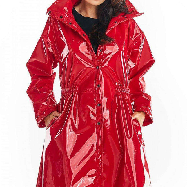 Stylish Knee-Length Adjustable Waist Waterproof Raincoat