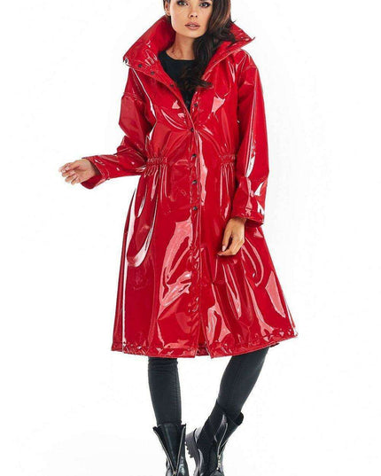 Stylish Knee-Length Adjustable Waist Waterproof Raincoat