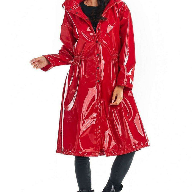 Stylish Knee-Length Adjustable Waist Waterproof Raincoat