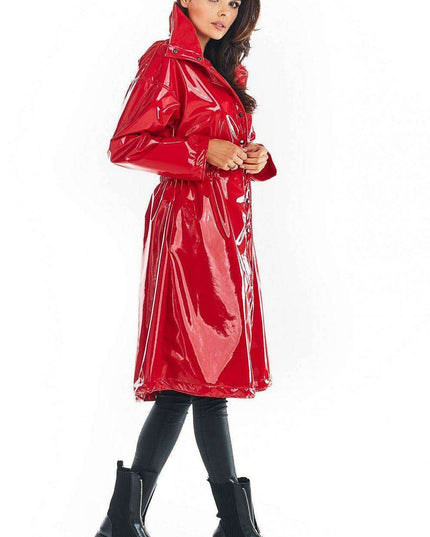 Stylish Knee-Length Adjustable Waist Waterproof Raincoat