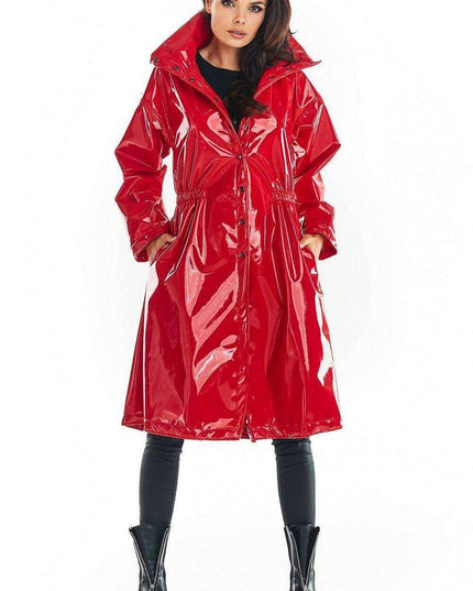 Stylish Knee-Length Adjustable Waist Waterproof Raincoat