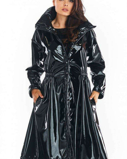 Stylish Knee-Length Adjustable Waist Waterproof Raincoat