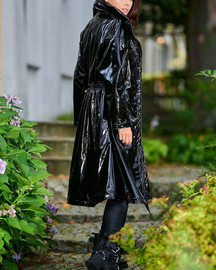 Stylish Knee-Length Adjustable Waist Waterproof Raincoat