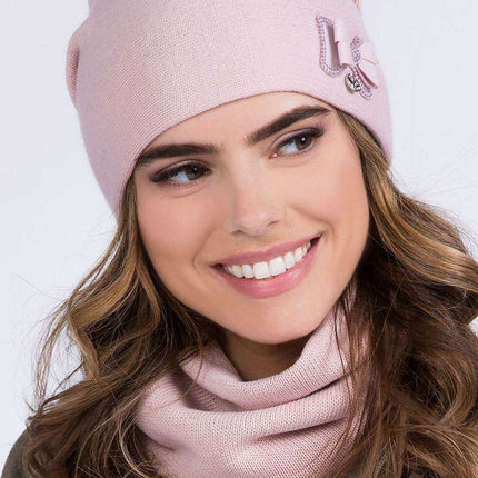 Elegant Fleece-Lined Winter Beanie with Bow Detail for Women