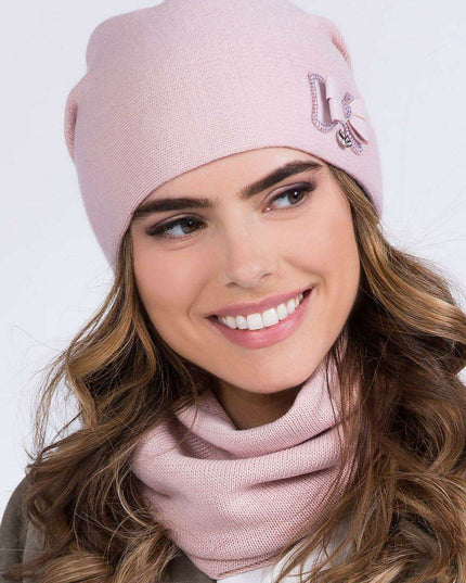 Elegant Fleece-Lined Winter Beanie with Bow Detail for Women