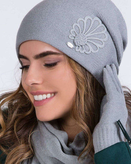Elegant Floral Embellished Women's Winter Hat