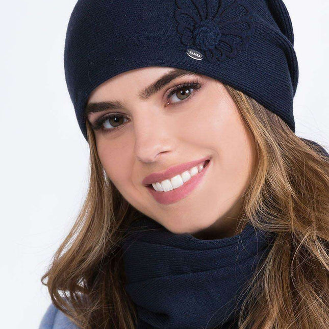 Elegant Floral Embellished Women's Winter Hat