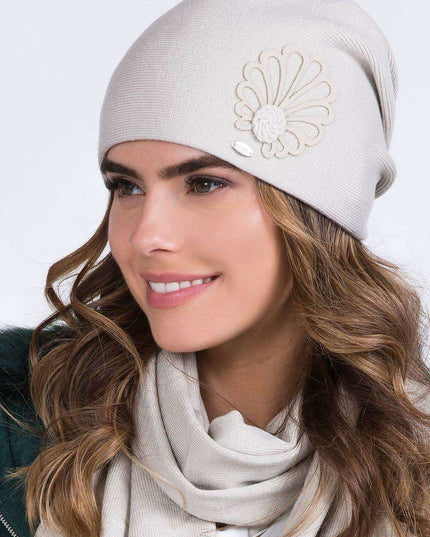Elegant Floral Embellished Women's Winter Hat