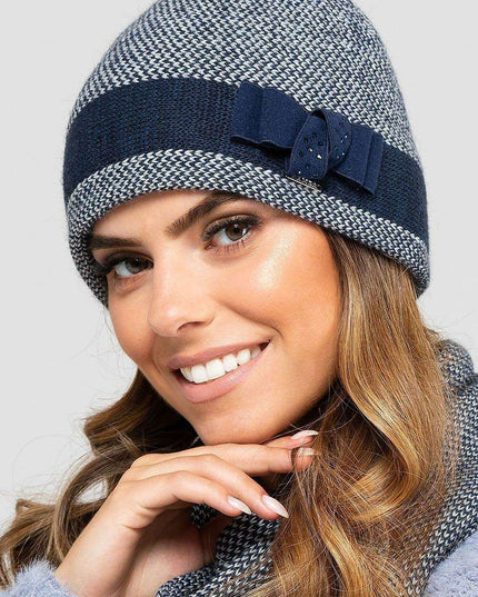 KATALONIA Elegant Bow-Embellished Winter Cap