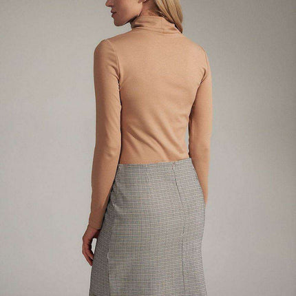 Elegant Long Sleeve Black Turtleneck Blouse