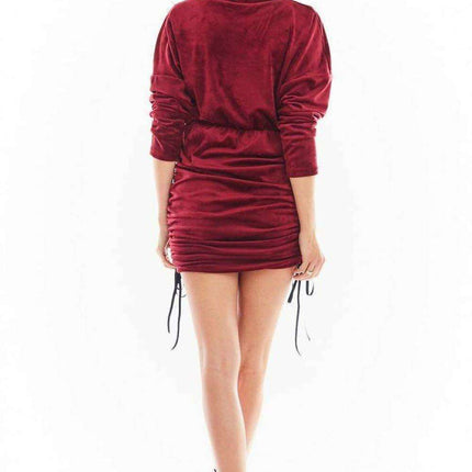 Luxurious Adjustable Velour Midi Dress with Kimono Sleeves