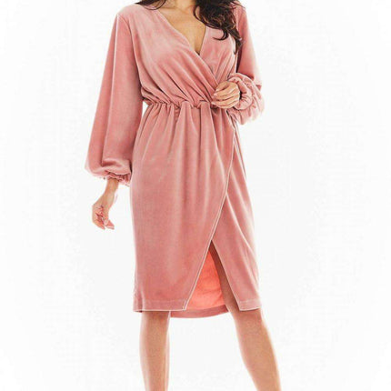 Luxurious Velvet Evening Gown with Flared Sleeves