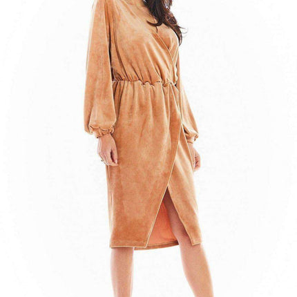 Luxurious Velvet Evening Gown with Flared Sleeves